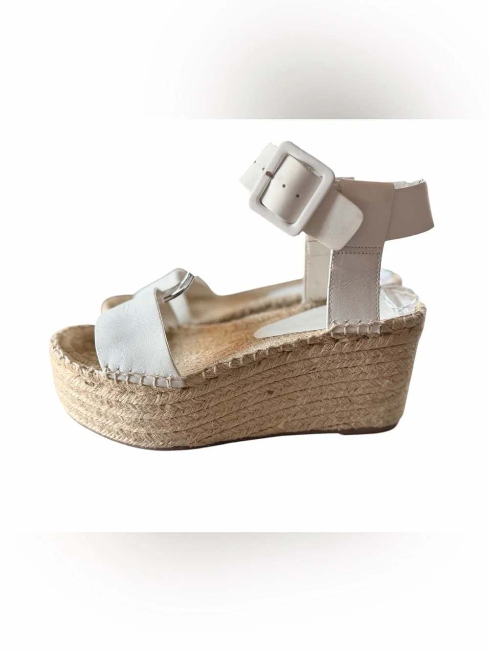 Vince White Espadrille Platform Sandals Size 7